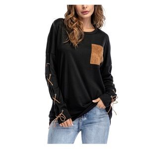 Maison Mascallier Pocket tie-sleeve sweatshirt Lg